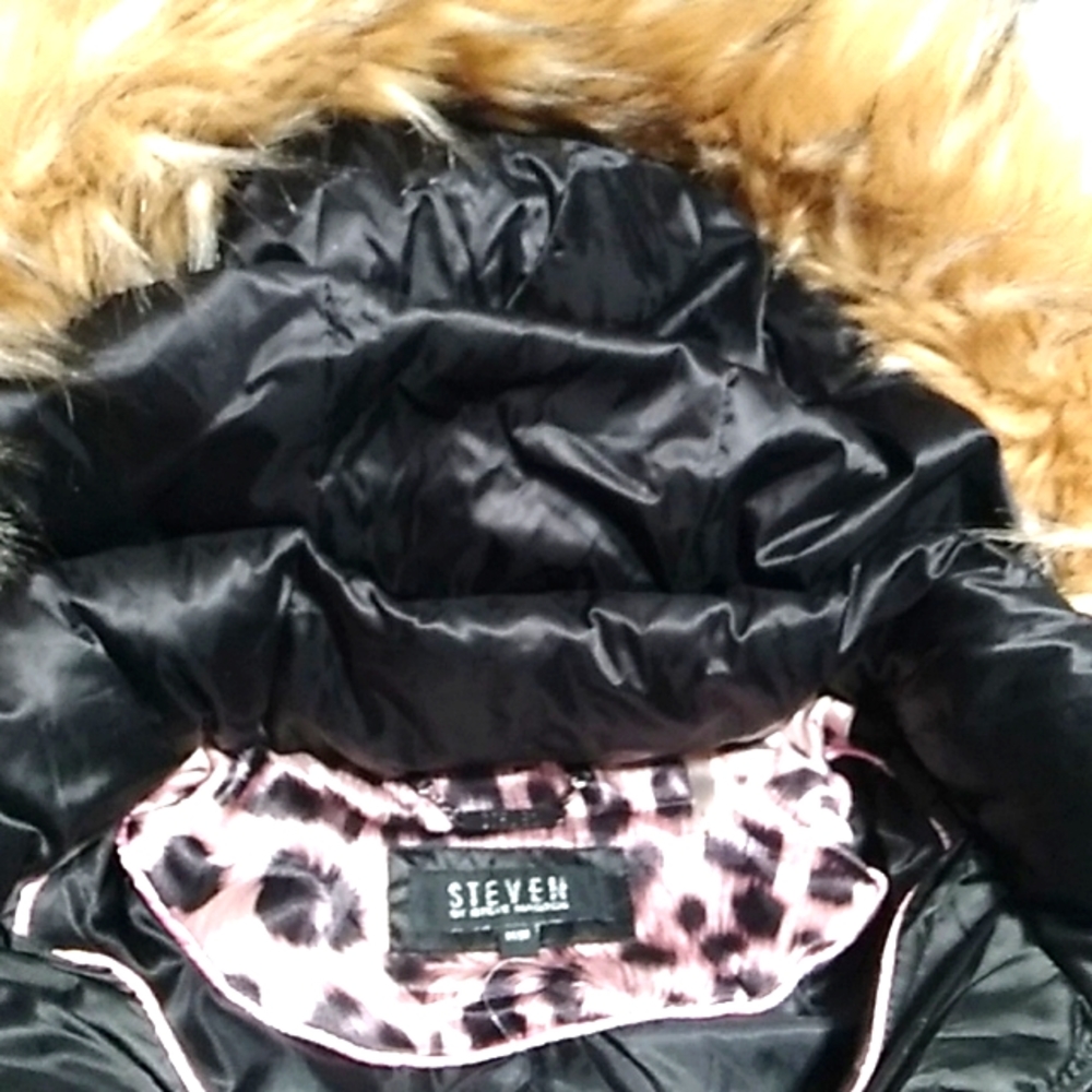 SALE! Steven By Steve Madden Coat W Faux Fur Removable Hood Sz.M (BX12) - Picture 12 of 16